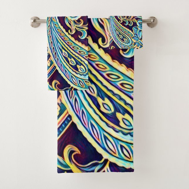 Blue and Yellow Dream Vintage Paisley (En situation)