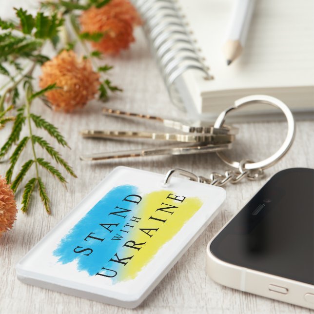 Blue and Yellow Flag Inspired Ukraine Keychain (Front Right)