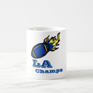 BLUE AND YELLOW FOOTBALLS COFFEE MUG