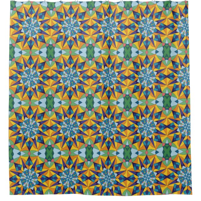Blue and yellow fractal geometric pattern (Front)