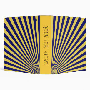 Blue and Yellow Funky Striped Abstract Art Binders