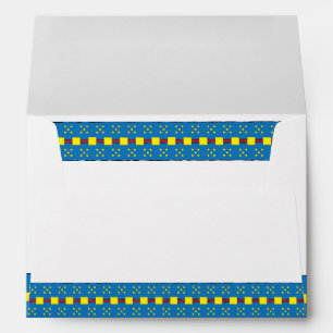 Blue and Yellow Geometric Ethnic Folk art pattern Envelope