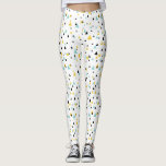 Blue and Yellow Geometric Triangles Pattern Leggings<br><div class="desc">Modern, graphic and unique leggings that feature black, yellow and blue triangles pattern. Other colours are available.</div>