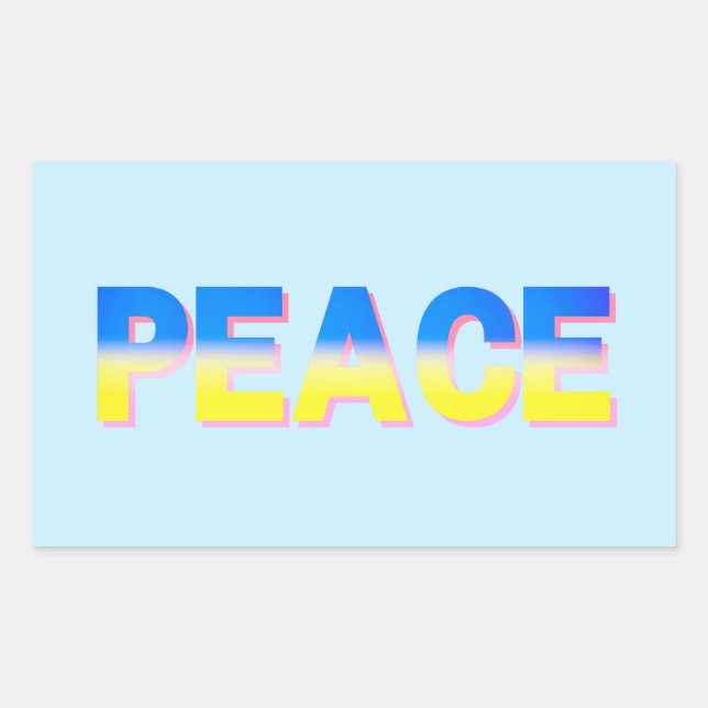 Blue and Yellow Gradient Peace Ukraine Inspiration Sticker (Front)
