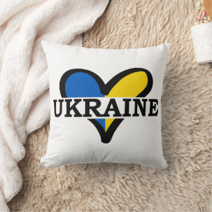 Blue and yellow heart, Ukrainian flag colors Throw Pillow