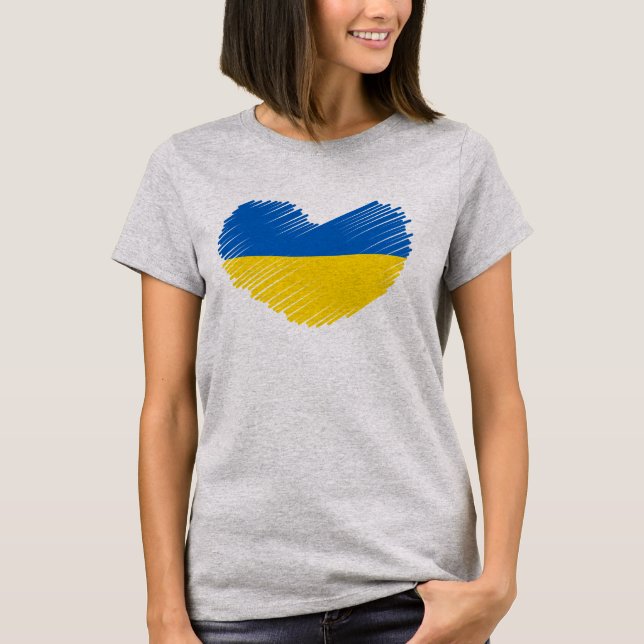 Blue and yellow heart, Ukrainians flag colours T-Shirt (Front)