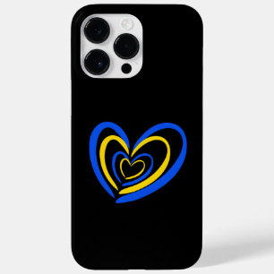 Blue and Yellow Hearts Ukraine Inspired minimalist Case-Mate iPhone 14 Pro Max Case