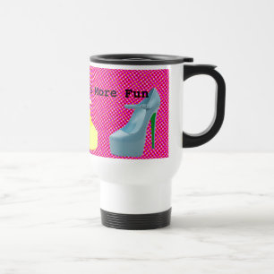 Blue and Yellow High Heel Shoes Travel Mug