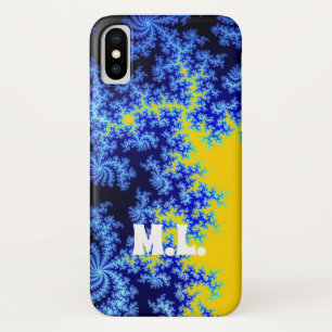 Blue and Yellow Ice Crystal Monogram Case-Mate iPhone Case