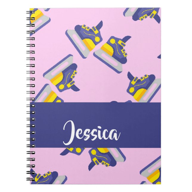 Blue and yellow ice skating shoes notebook (Front)