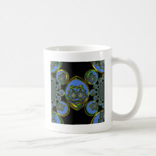 Blue and Yellow Kaleidoscope Art Print Coffee Mug