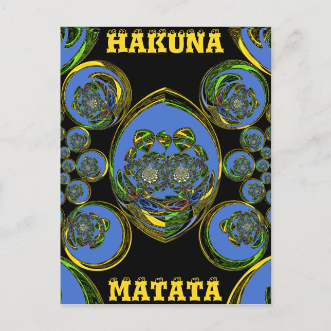Blue and Yellow Kaleidoscope Art Print Postcard (Front)