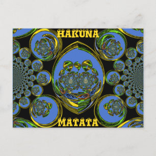 Blue and Yellow Kaleidoscope Art Print Postcard