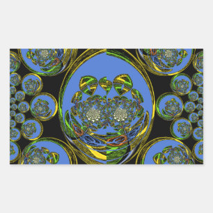 Blue and Yellow Kaleidoscope Art Print Sticker