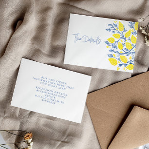 Blue and yellow lemon vines the details enclosure card