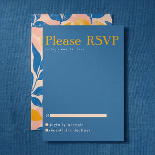 Blue and Yellow Lithograph Style Wedding response
