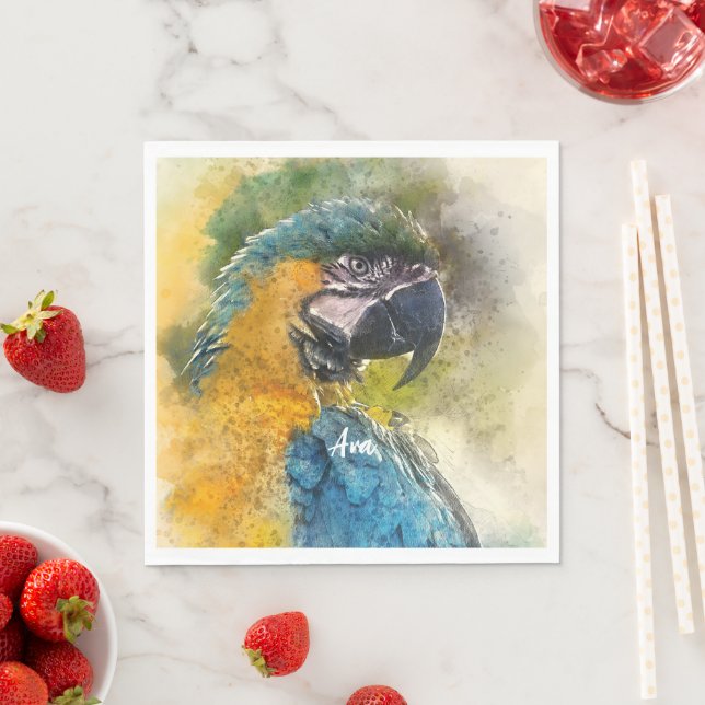 Blue-and-yellow Macaw (Ara ararauna) Napkin (Insitu)