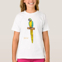 Blue-and-yellow macaw bird cartoon illustration