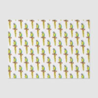 Blue-and-yellow macaw bird cartoon illustration