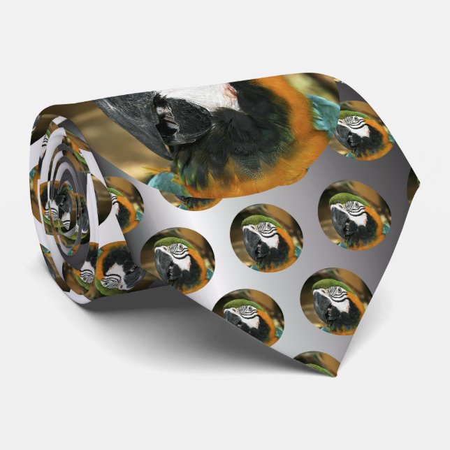 Blue and Yellow Macaw from Amazon Tie (Rolled)