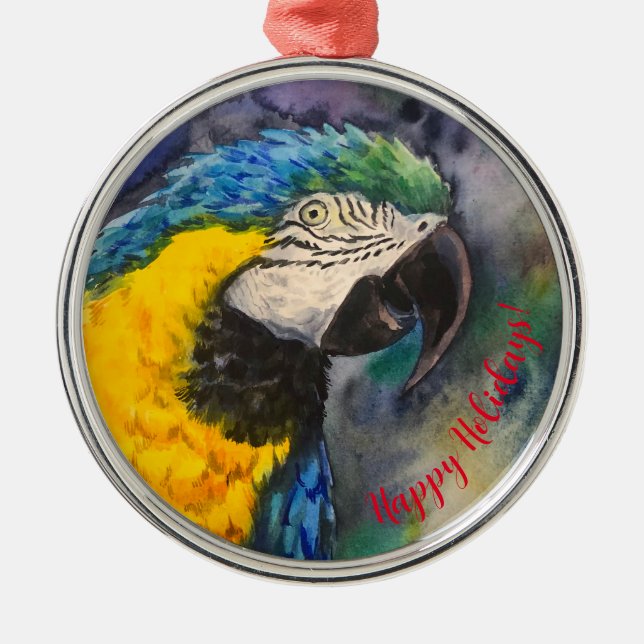 Blue and yellow macaw Ornament (Front)