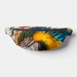 Blue and yellow macaw portrait fanny pack