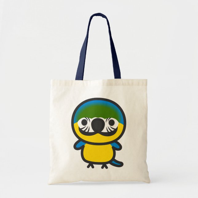 Blue-and-yellow macaw tote bag (Front)