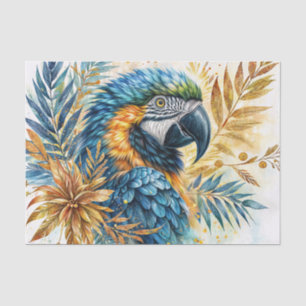 Blue and Yellow Macaw Watercolor Art Tissue Paper