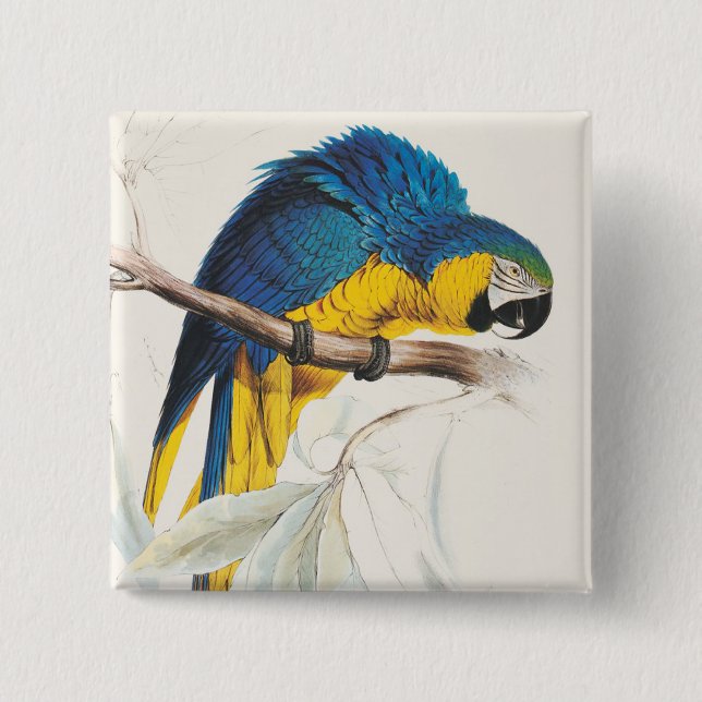 Blue and Yellow Maccaw Button (Front)