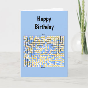 Blue and Yellow Maze Card