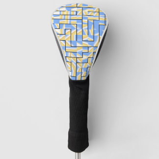 Blue and Yellow Maze Golf Head Cover