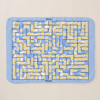 Blue and Yellow Maze Sherpa Blanket