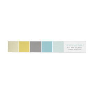 Blue and Yellow Modern Colour Blocks Wrap Around Label