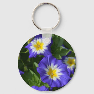 Blue and Yellow Morning Glories Keychain