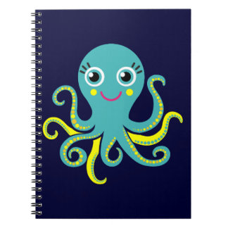 Blue and Yellow Octopus Notebook