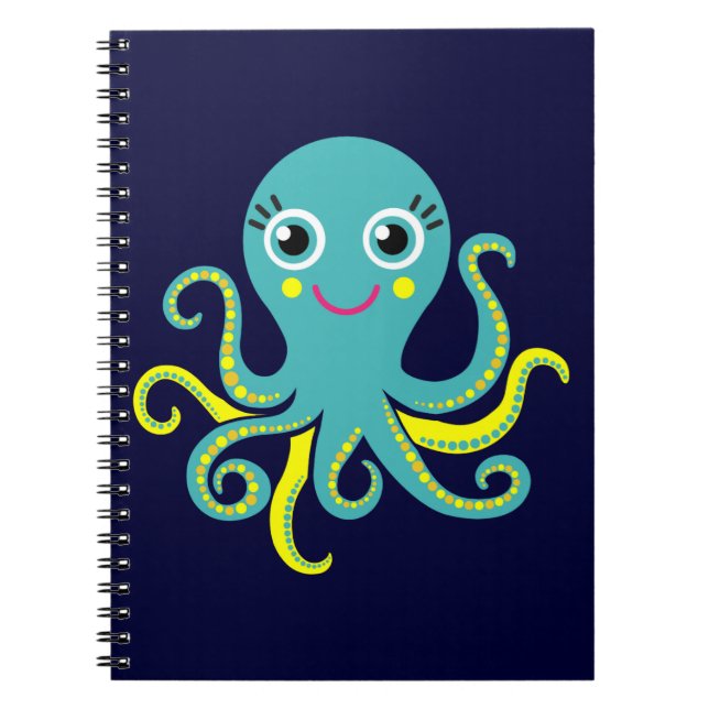 Blue and Yellow Octopus Notebook (Front)