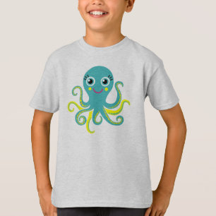 Blue and Yellow Octopus T-Shirt