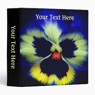 Blue And Yellow Pansy Flower Personalized Binder