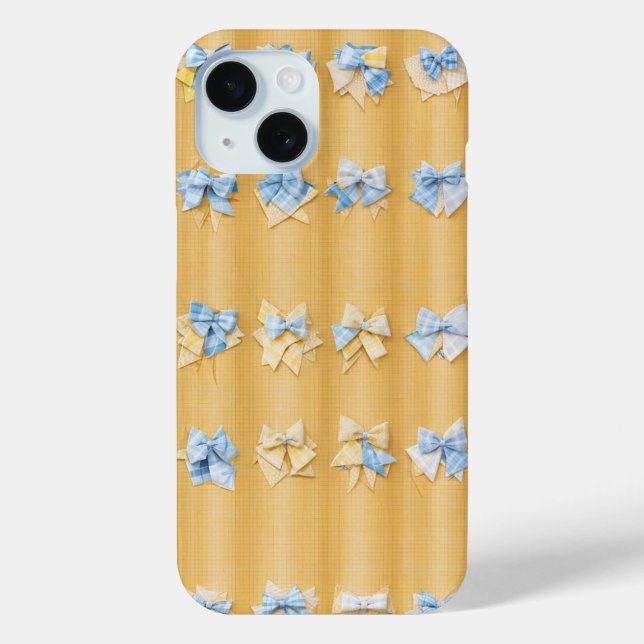 Blue and Yellow Patchwork Ribbon Pattern Case-Mate iPhone Case (Back)