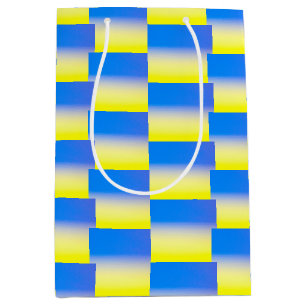 Blue and Yellow pattern Ukraine Inspired pro peace Medium Gift Bag