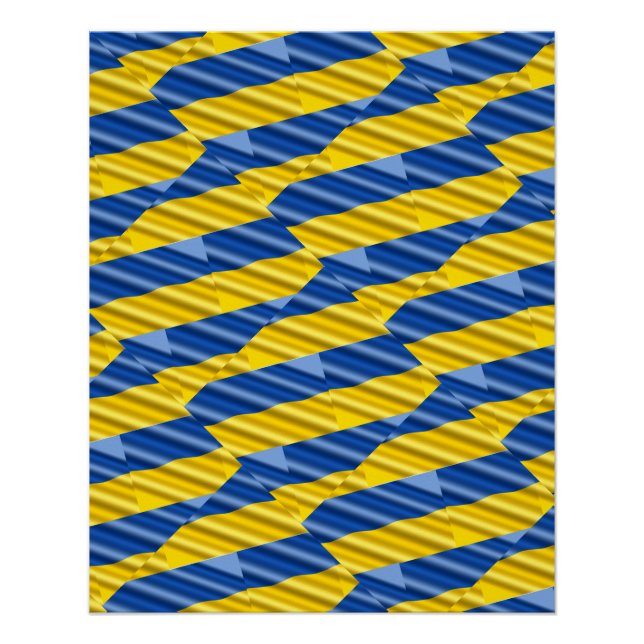 Blue and Yellow Peace Ukraine Inspired Modern Art Poster (Front)