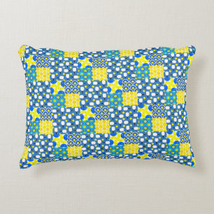 Blue and Yellow Pickleball Inspired Bedroom Cozy Accent Pillow