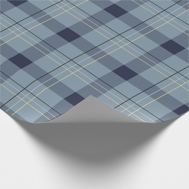 Blue and Yellow Plaid Wrapping Paper (Corner)