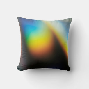 Blue and yellow plastic bottle throw pillow