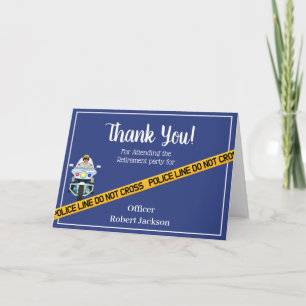 Blue and Yellow Police Retirement Thank You Card