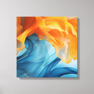 Blue and yellow ribbon canvas print