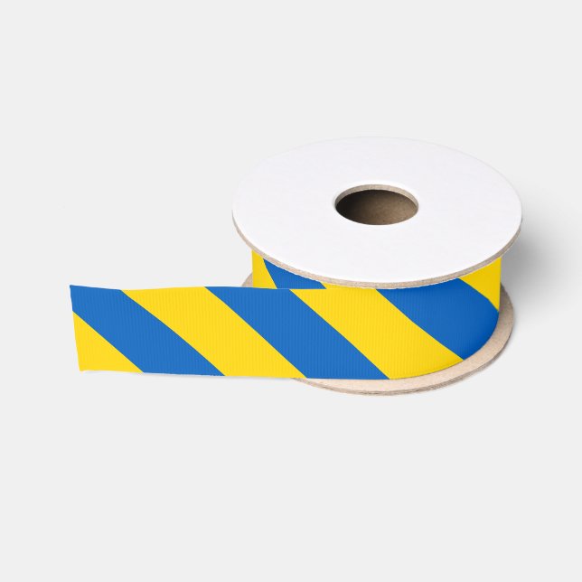 Blue and yellow Ribbon / colour stripes Grosgrain Ribbon (Spool)