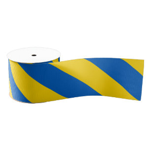 Blue and yellow Ribbon / colour stripes Grosgrain Ribbon