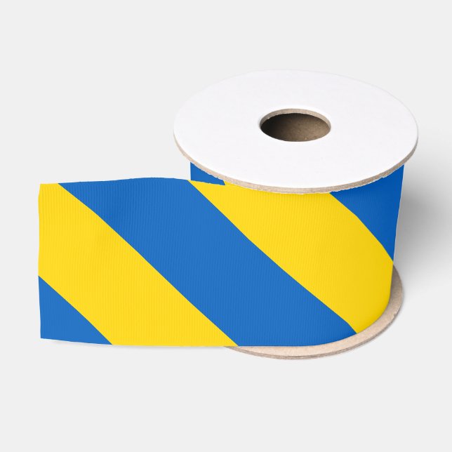 Blue and yellow Ribbon / colour stripes Grosgrain Ribbon (Spool)