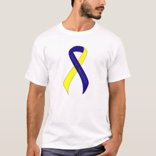 Blue and Yellow Ribbon Support Awareness T-Shirt